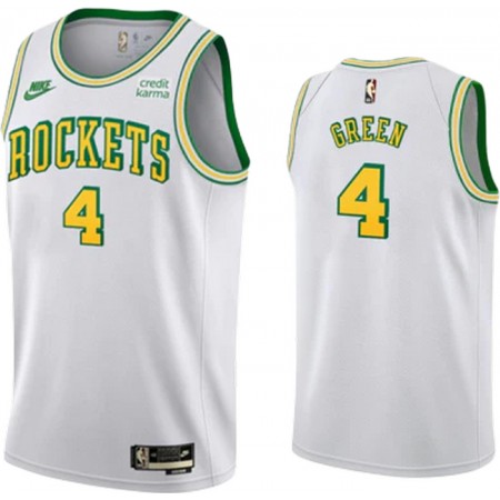 NBA Mænd Trøje Houston Rockets Jalen Green 0 2022-23 Nike Classic Edition Hvid Swingman